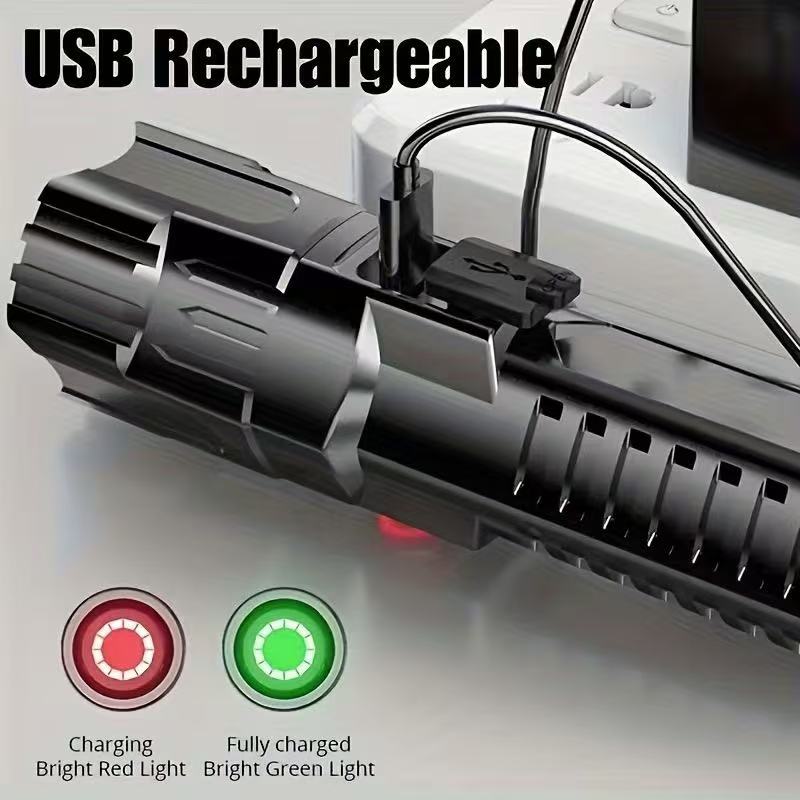 ไฟฉาย LED กำลังสูงรุ่นใหม่ ชาร - Battery Outdoor Camping บทวิจารณ์และราคา