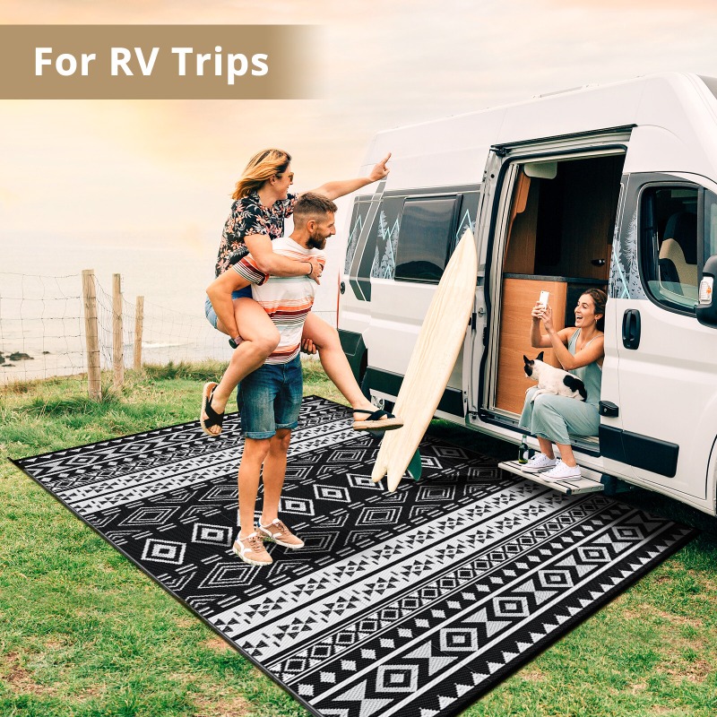 พรมปูพื้นกลางแจ้ง (5x8, 6x9, 9 - Outdoor Camping Rugs 9X12 บทวิจารณ์และราคา