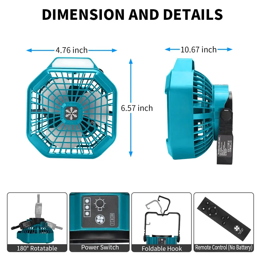 พัดลมกลางแจ้งแบบพกพาสําหรับแบต - Outdoor Camping Misting Fan บทวิจารณ์และราคา