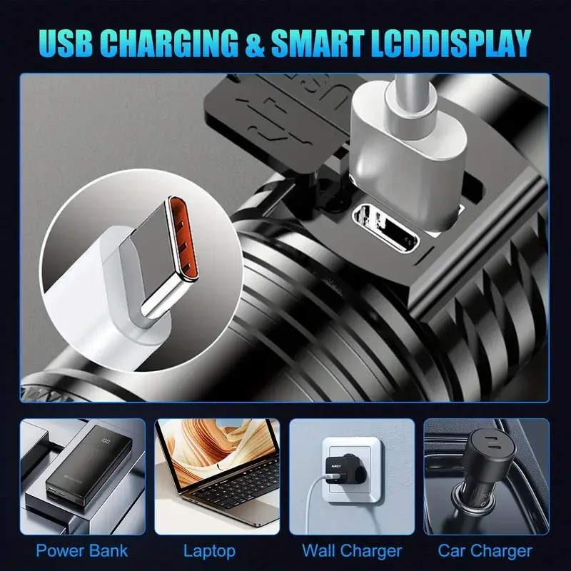 ไฟฉาย LED ยุทธวิธี 2000LM ชาร์ - Battery Outdoor Camping บทวิจารณ์และราคา