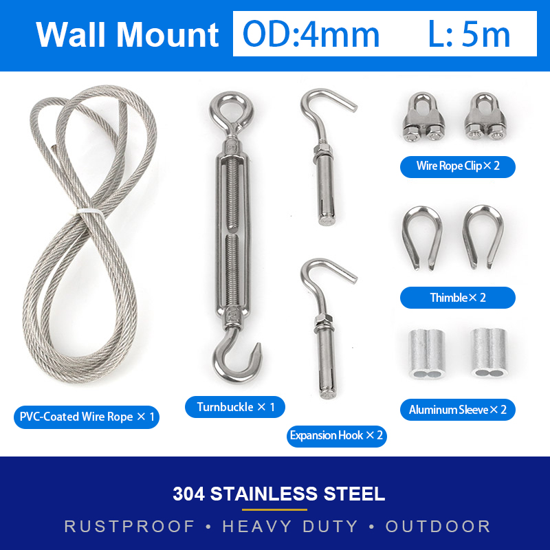 ชุดเชือกลวดสแตนเลส 304 เคลือบ  - Camping Rope บทวิจารณ์และราคา