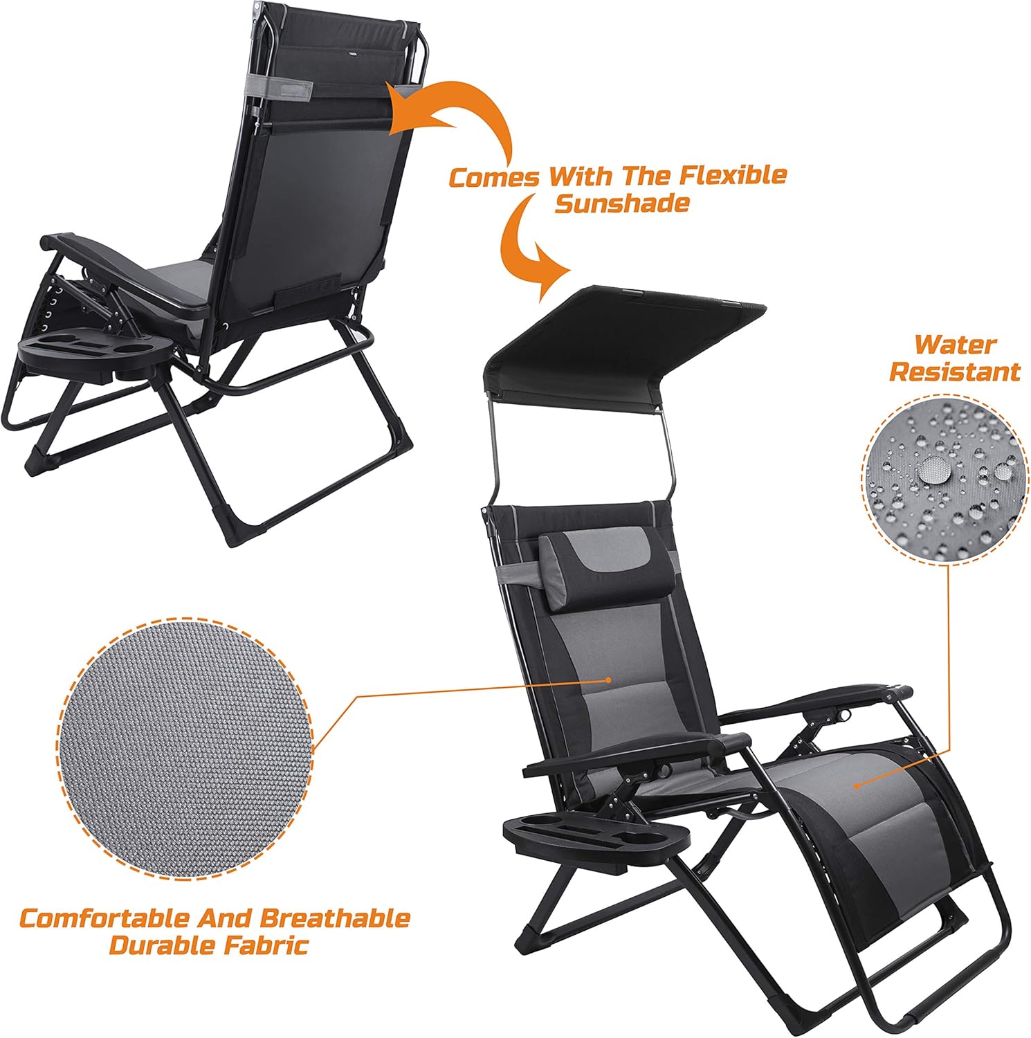 เก้าอี้พักผ่อนพับได้ขนาด XXL ส - Outdoor Oversized Camping Chair บทวิจารณ์และราคา